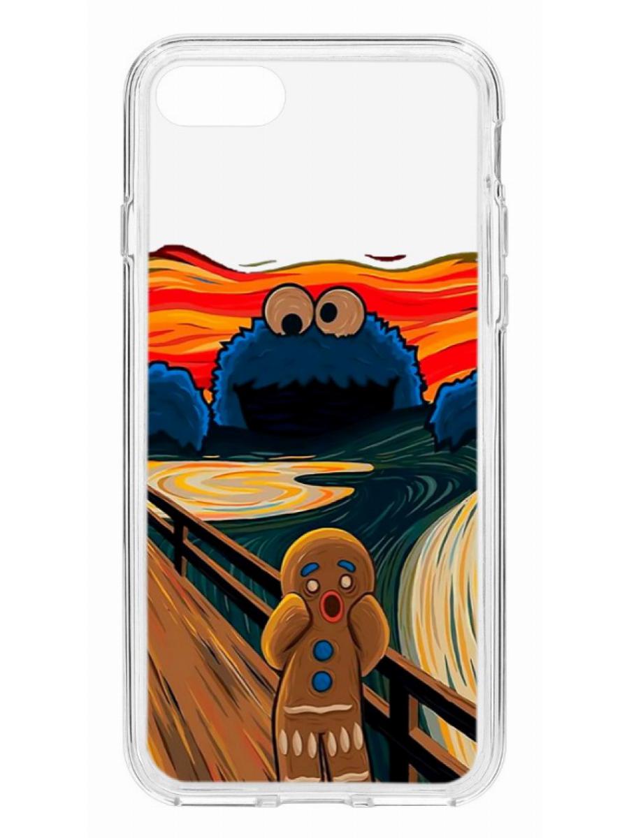 фото Чехол для apple iphone 7 /8 /se 2020 кruче print cookie scream прозрачный с рисунком