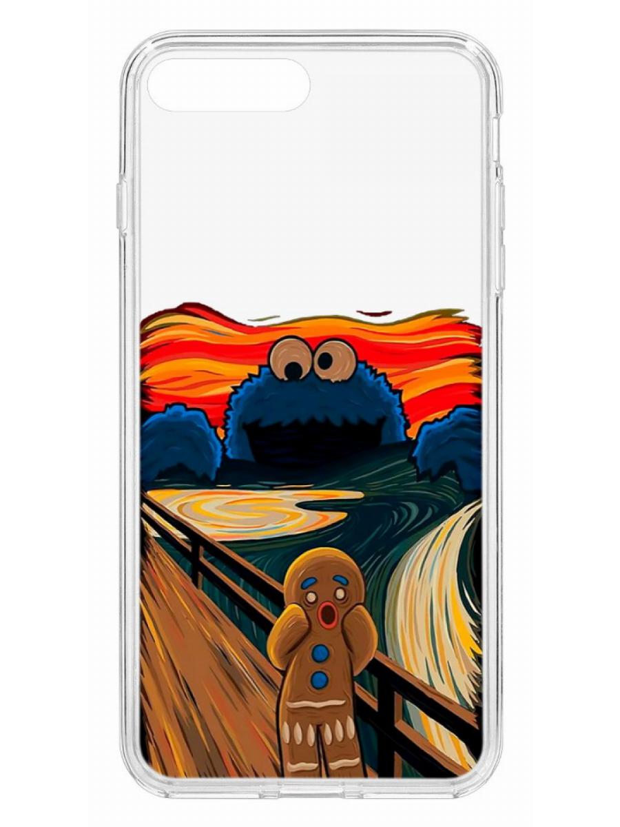 фото Противоударный чехол для apple iphone 7 plus / 8 plus кruче print cookie scream прозрачный