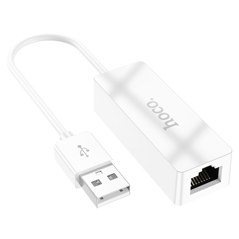 

Сетевой адаптер с USB на интернет адаптер, 100 Mbps, UA22, HOCO, белый