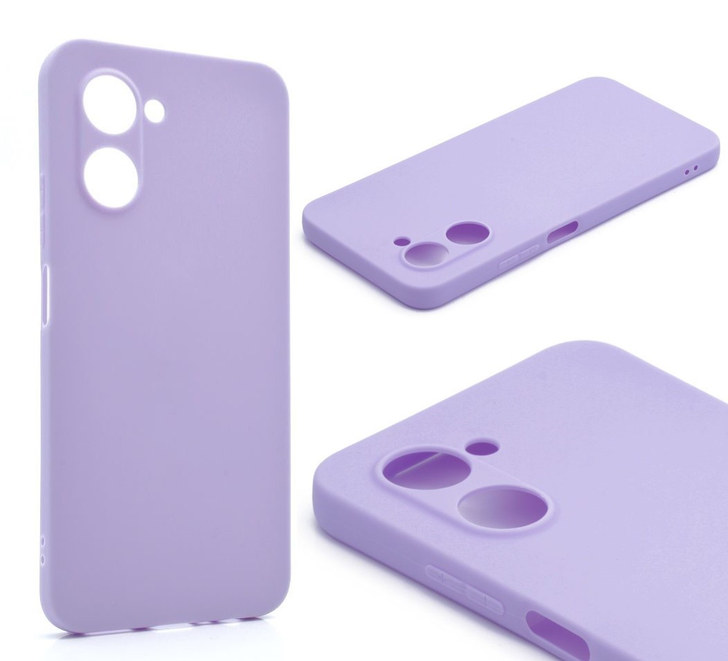 Силиконовый чехол TPU Case матовый для Realme C33 сиреневый