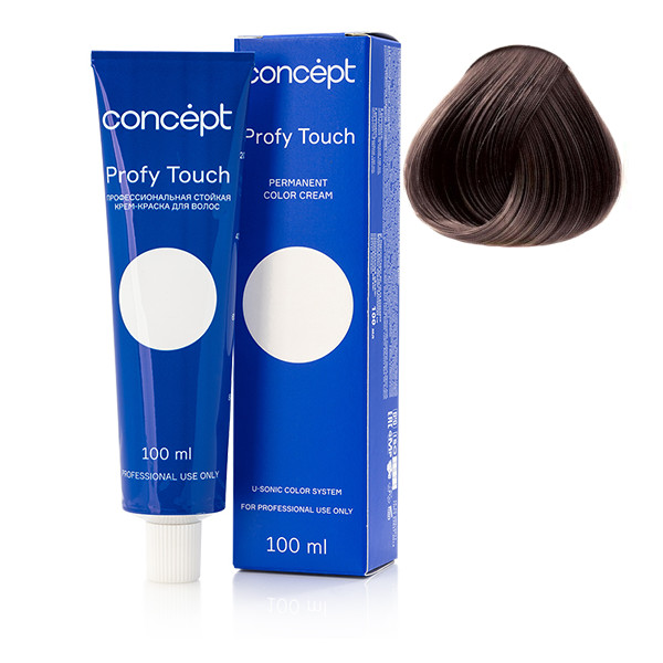 Стойкая крем-краска для волос PROFY Touch Концепт5.0 Темно-русый 100мл эйдос и концепт