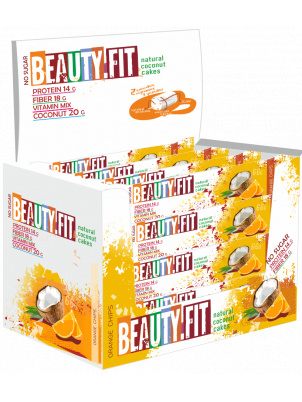 

Beauty Fit Натуральные кокосовые пирожные с протеином 20шт х 66гр Апельсин (20 шт), Натуральные кокосовые пирожные с протеином 20шт х 66гр Апельсин