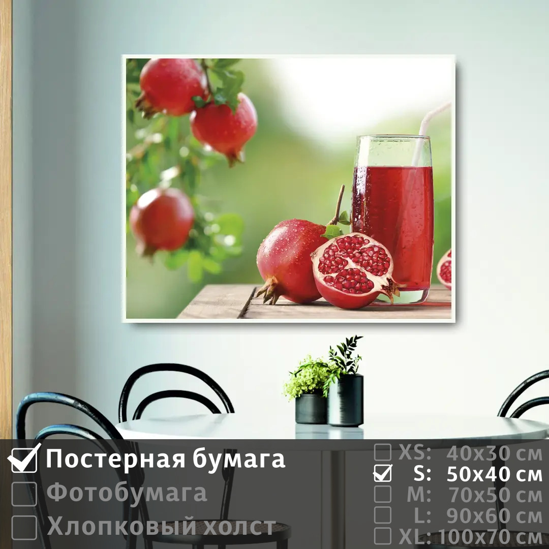 

Постер на стену ПолиЦентр Гранатовый сок 50х40 см, ГранатовыйСок
