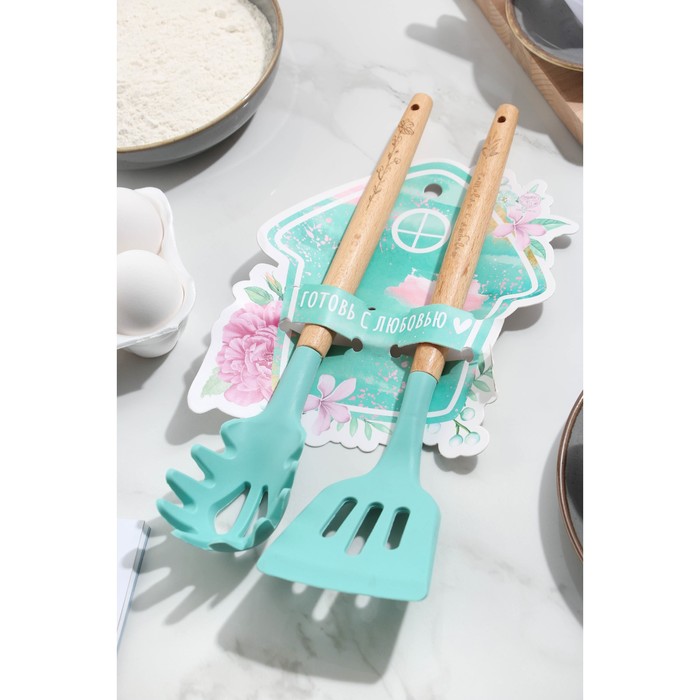 

Набор ложка для спагетти и лопатка 37 см х 16 см х 2 см «Мятные истории»