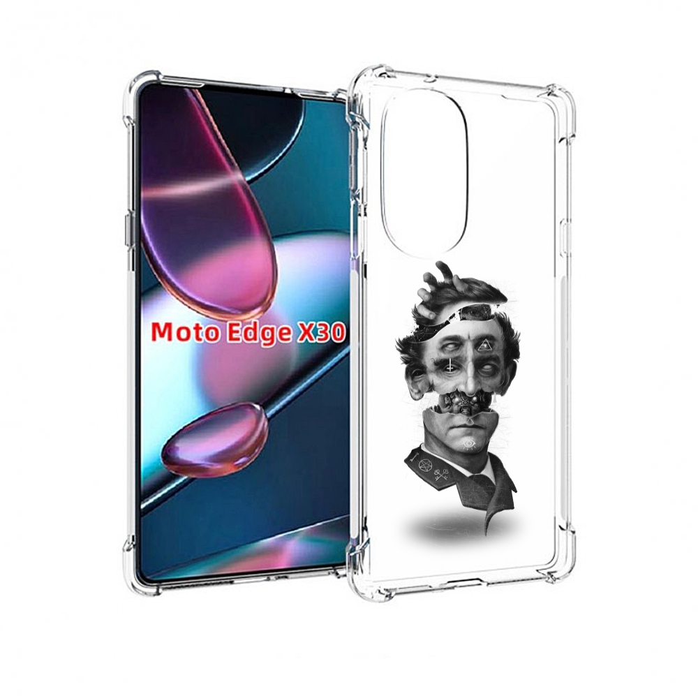 

Чехол MyPads страшное лицо абстракция для Motorola Moto Edge X30, Прозрачный, Tocco
