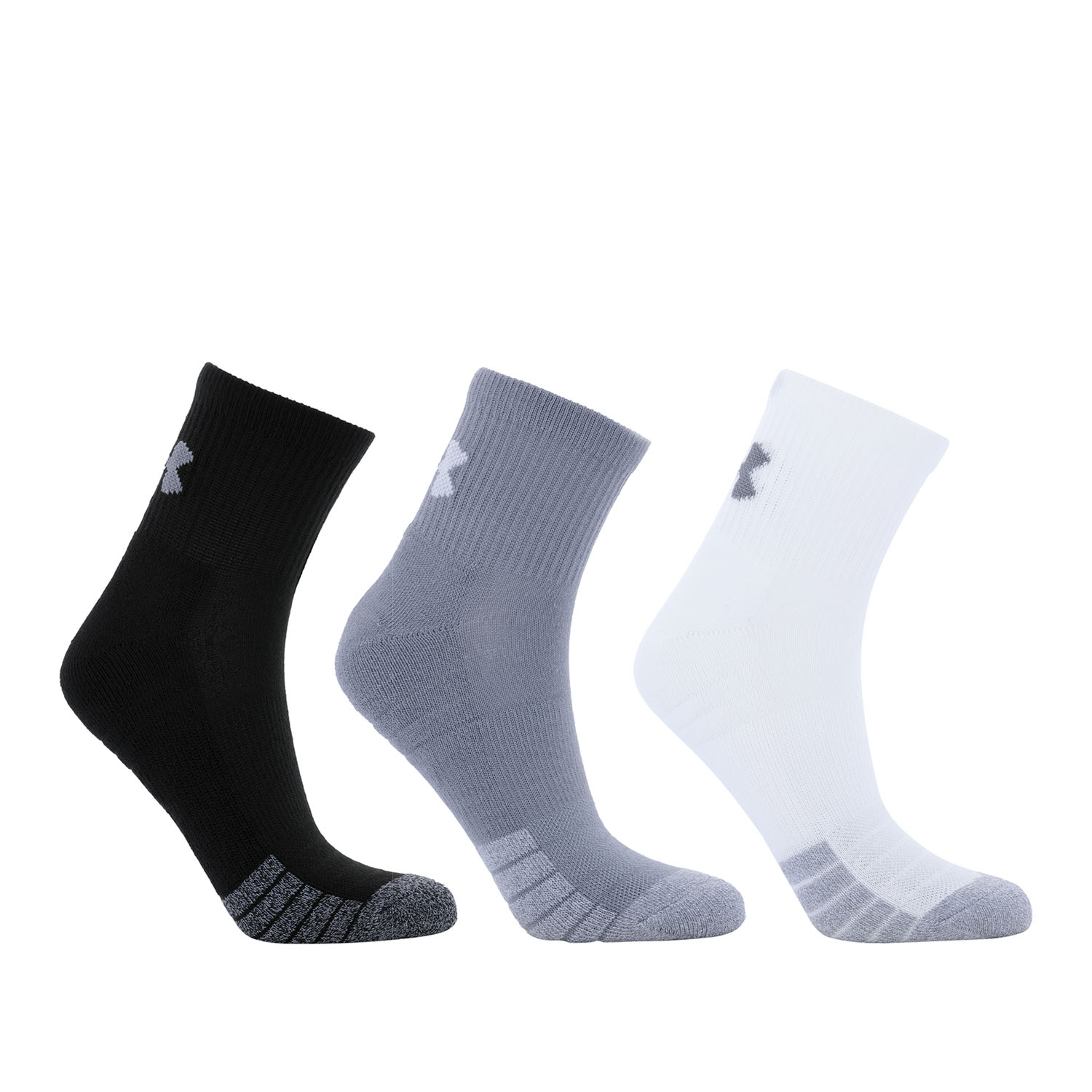 Носки Under Armour 2023 Heatgear Quarter 3Pk GrayWhiteBlack M INT 2299₽