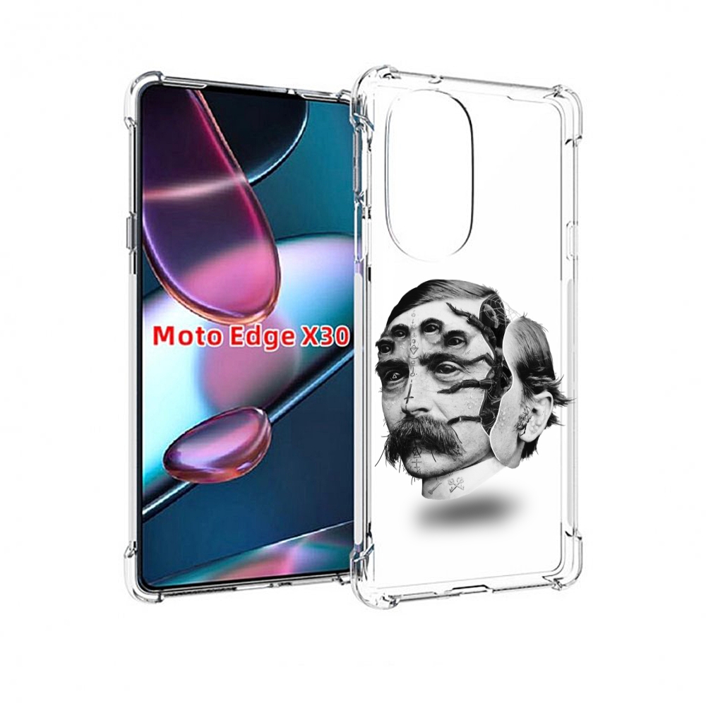 

Чехол MyPads страшное лицо мужчины для Motorola Moto Edge X30, Прозрачный, Tocco
