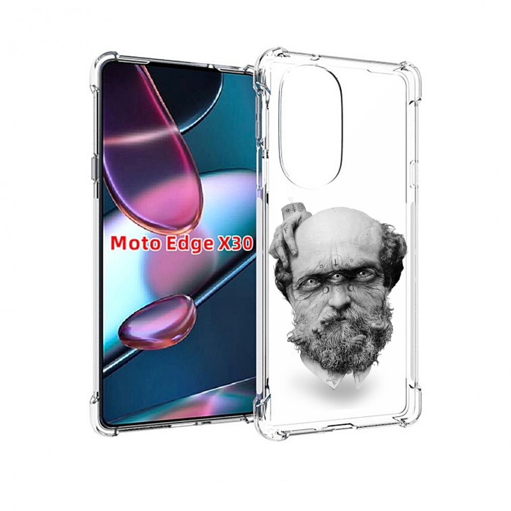 

Чехол MyPads страшный бородатый мужчина абстракция для Motorola Moto Edge X30, Прозрачный, Tocco