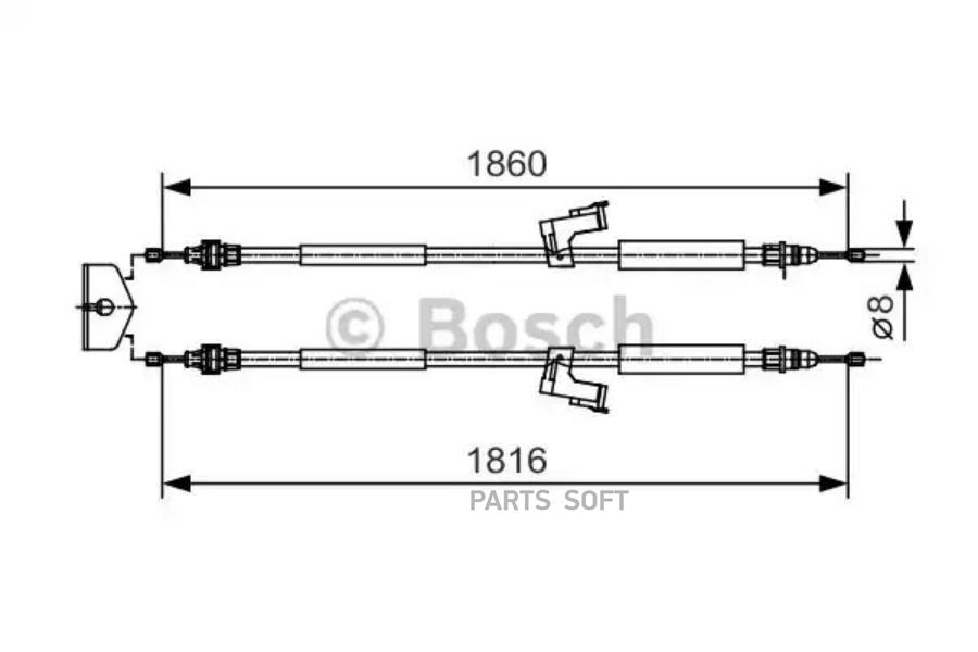 

BOSCH Тормозной трос BOSCH 1987482019