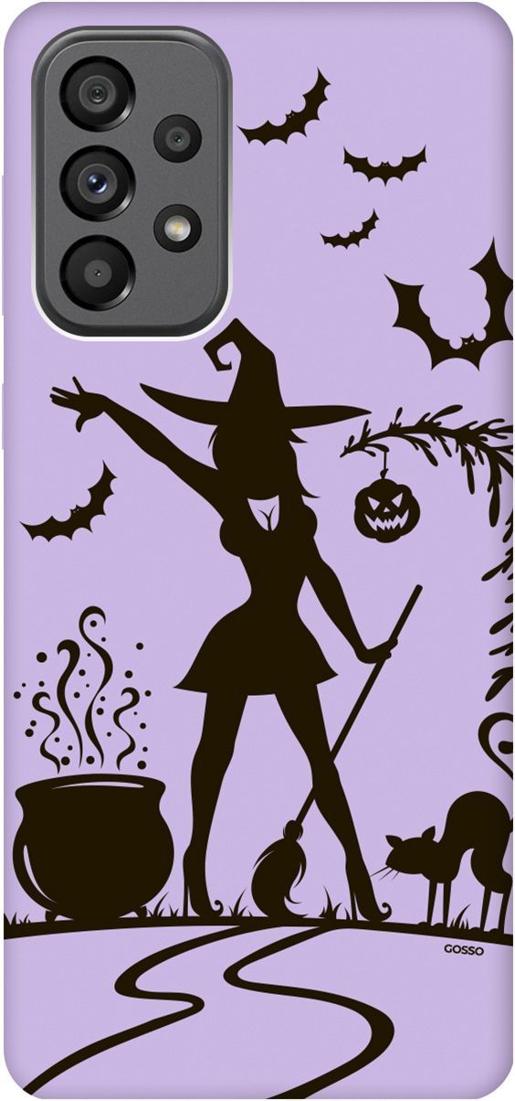 

Чехол на Samsung Galaxy A73 5G с принтом "Witch and Boiler" сиреневый, Фиолетовый;красный, 10586