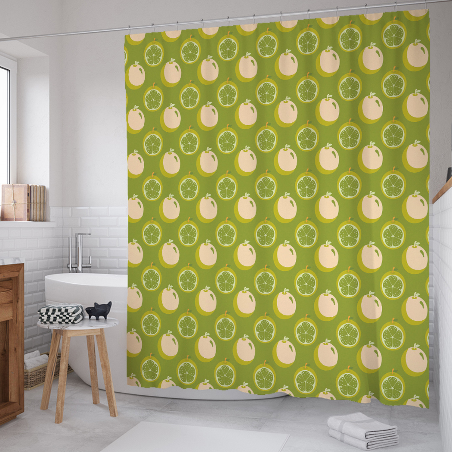 

Штора для ванной JoyArty "Цитрусы в разрезе" из сатена, 180х200 см с крючками, Зеленый, Цитрусы в разрезе
