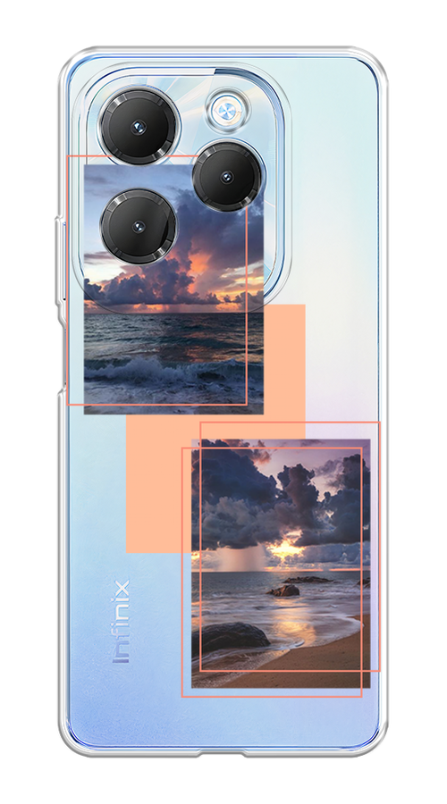 

Чехол на Infinix HOT 40/40 Pro "Sky collage", Розовый;прозрачный;синий, 3105350-1