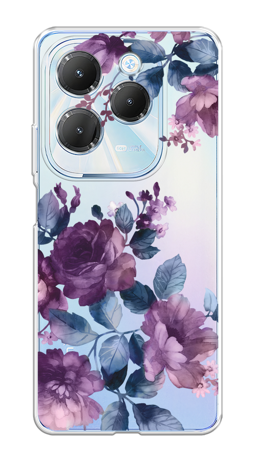 

Чехол на Infinix HOT 40/40 Pro "Purple Blossoms", Синий;фиолетовый, 3105350-1