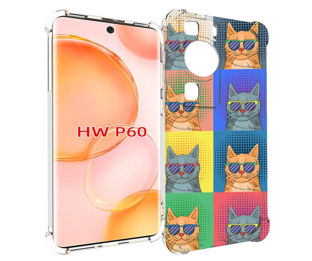 

Чехол MyPads разноцветные-коты для Huawei P60, Tocco