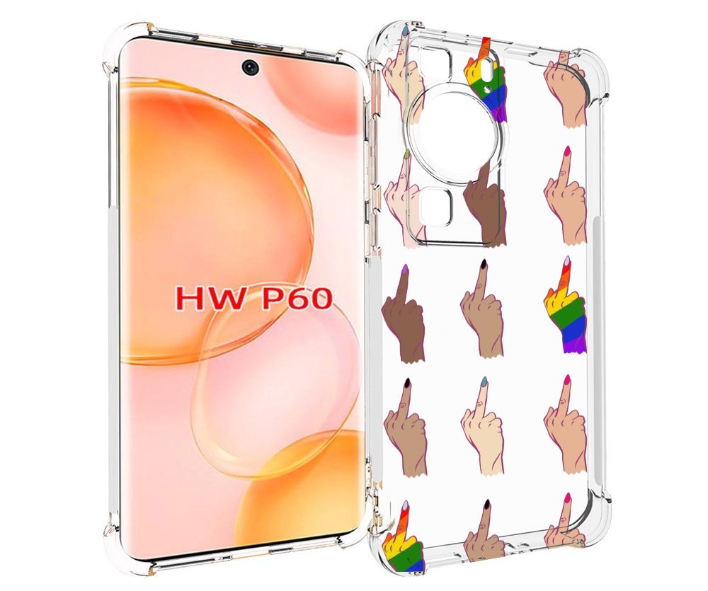 

Чехол MyPads разноцветные-руки для Huawei P60, Tocco