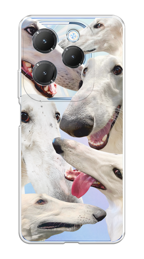 

Чехол на Infinix HOT 40/40 Pro "Собака с длинным носом", Белый;бежевый;розовый, 3105350-1