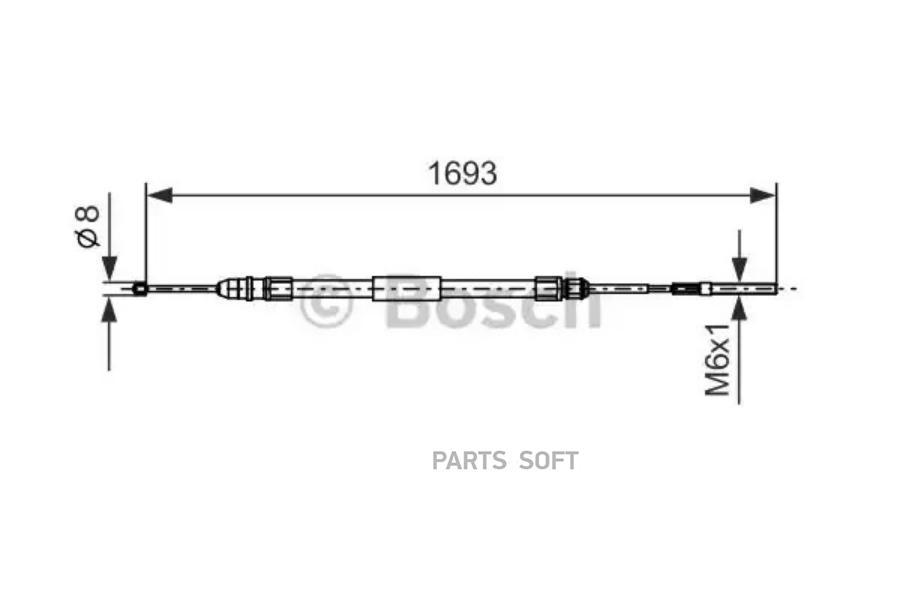 

BOSCH Трос ручного тормоза BOSCH 1987477532