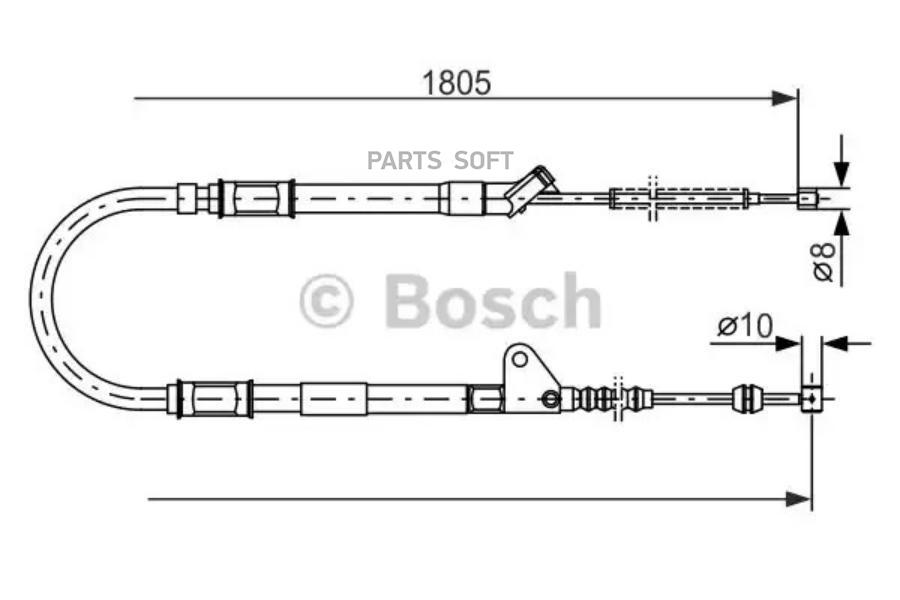 

BOSCH Трос ручного тормоза BOSCH 1987477546