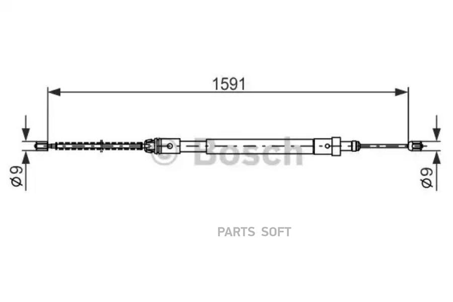 

BOSCH Трос ручного тормоза BOSCH 1987477580