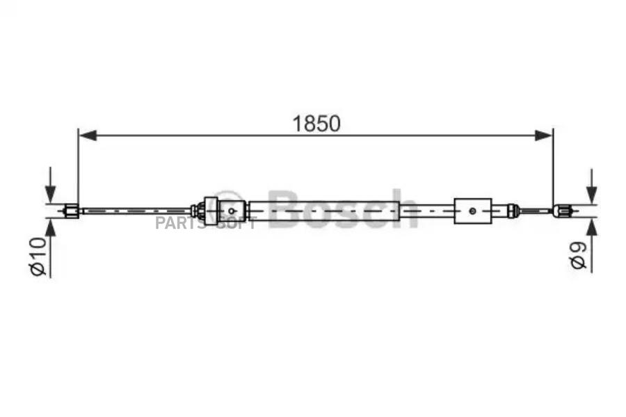 

BOSCH Трос ручного тормоза BOSCH 1987477595