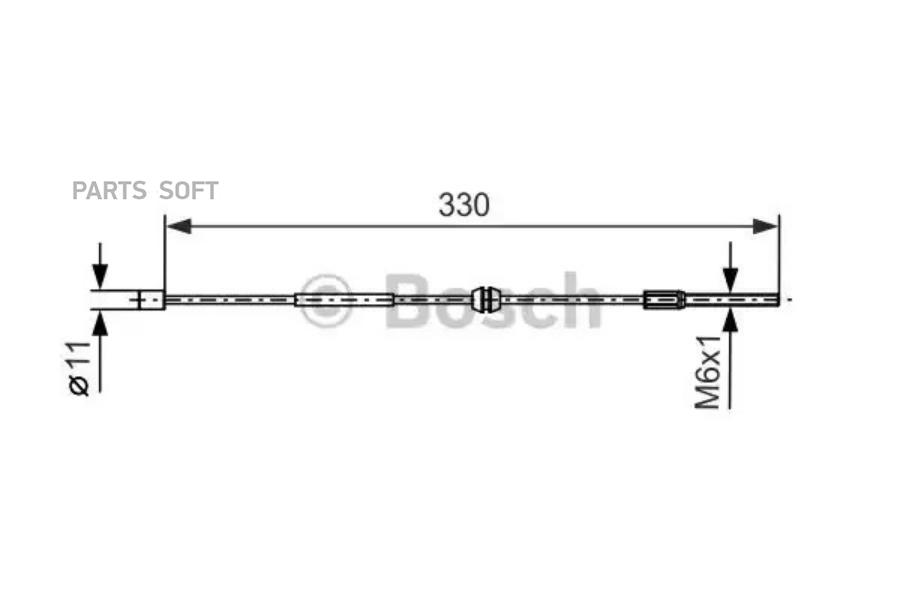 BOSCH Трос ручного тормоза BOSCH 1987477667