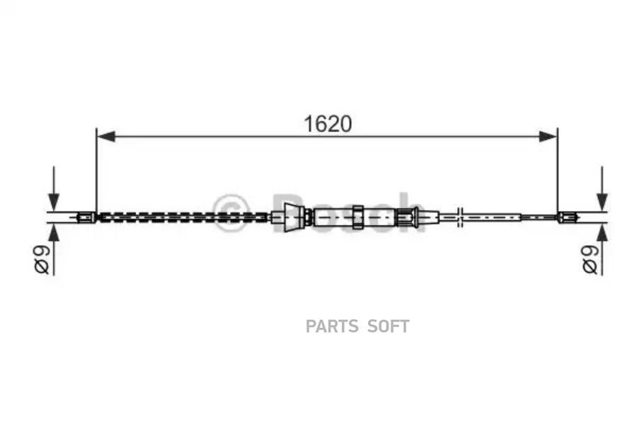 

BOSCH Трос ручного тормоза BOSCH 1987477684