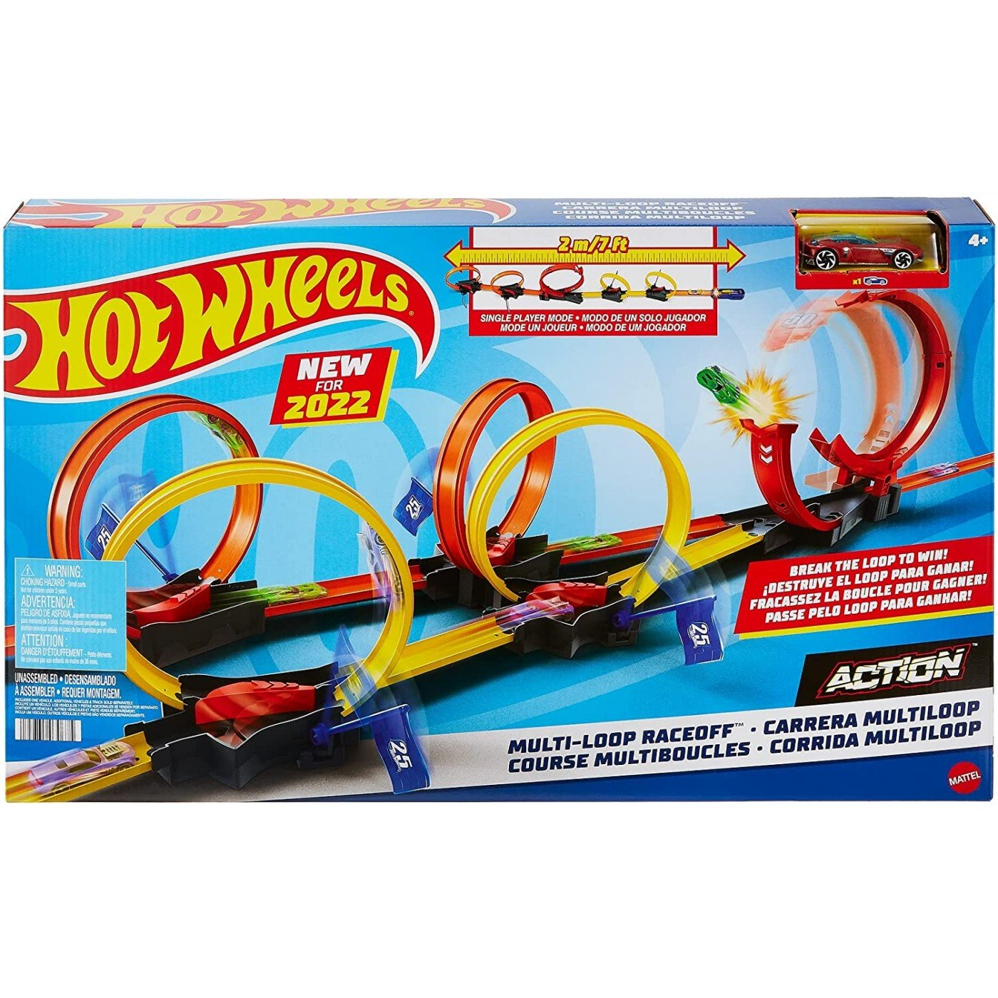 

Игровой набор Mattel Hot Wheels Action Автотрек Гонка с петлями HDR83, HDR83