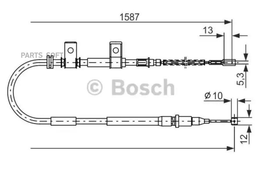 

BOSCH Трос ручного тормоза BOSCH 1987477717