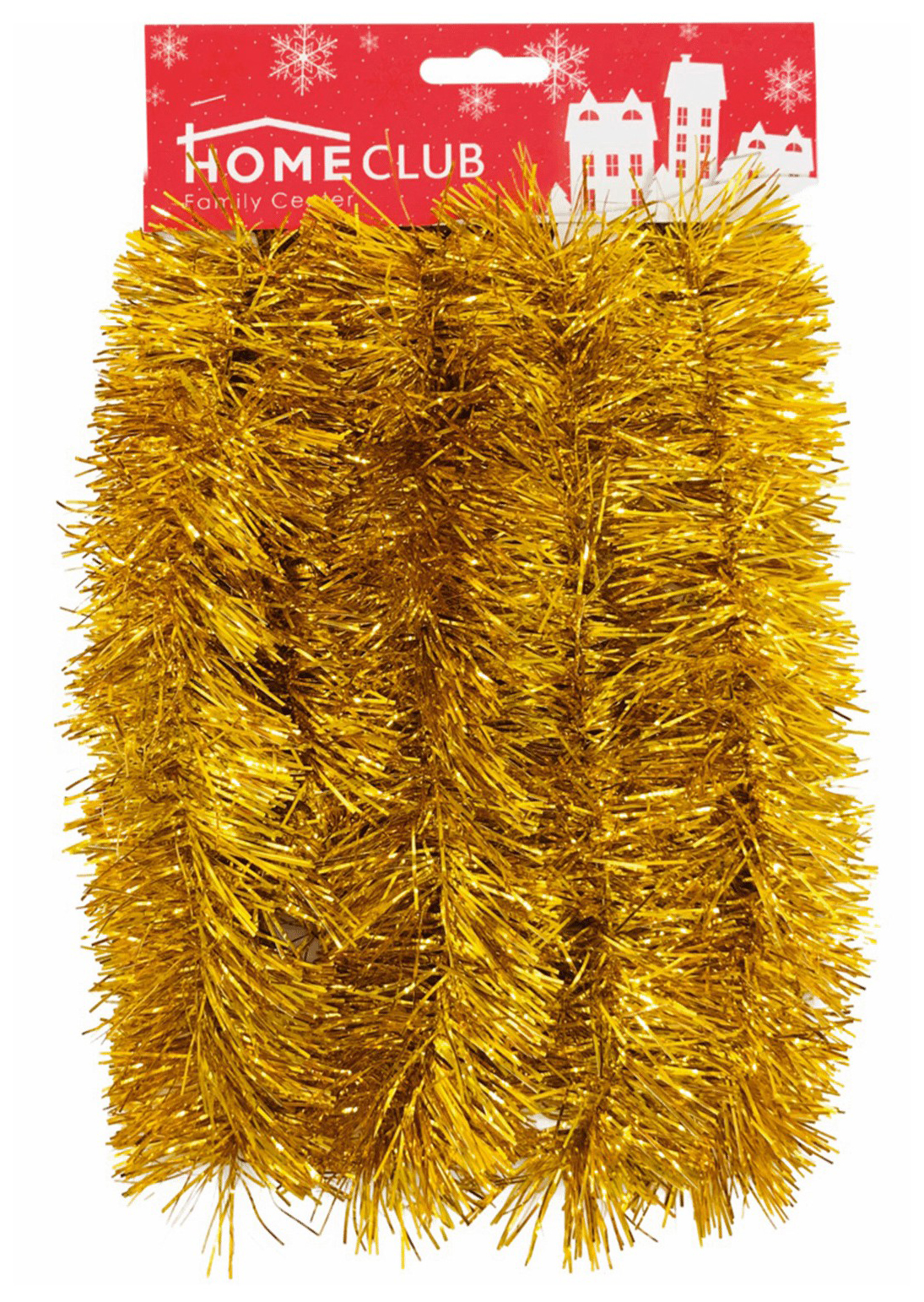Мишура Homeclub однотонная цвет золото 200 x 6 см