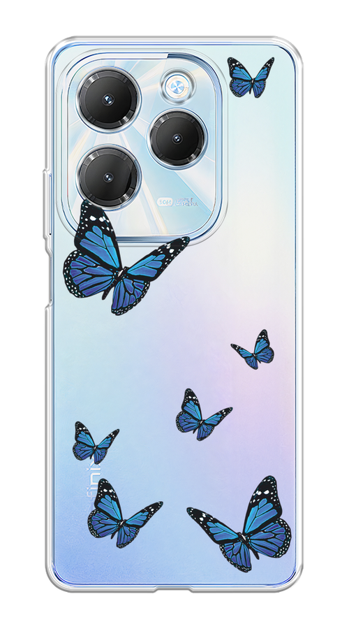 

Чехол на Infinix HOT 40/40 Pro "Blue butterflies", Синий;черный, 3105350-1