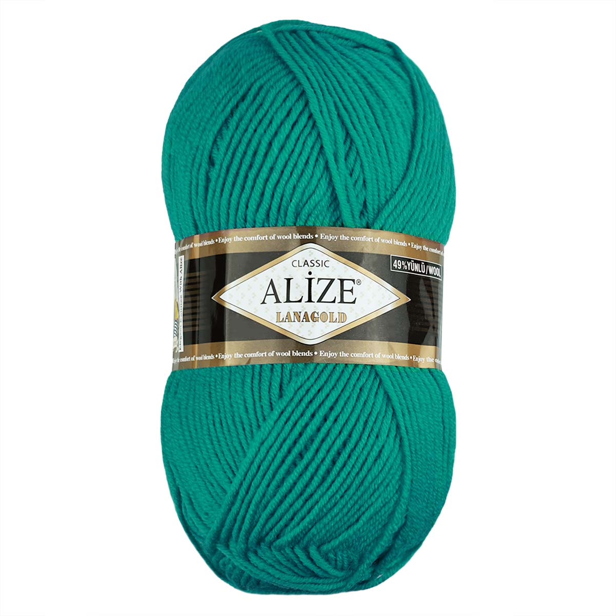 

Пряжа Alize LanaGold 49% шерсть, 51 % акрил 5 штх 100 г, 240 м 477 бирюзовый берег