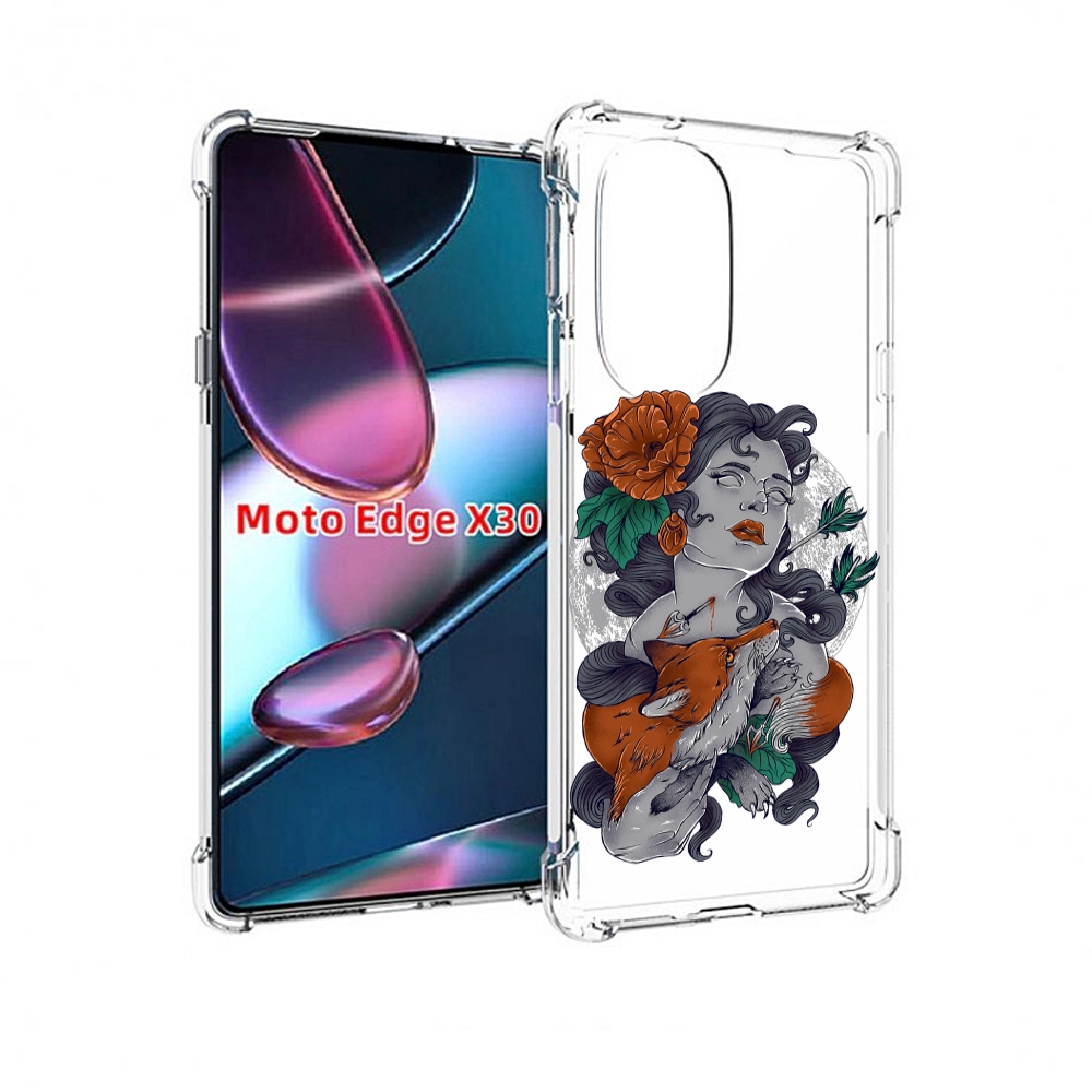 

Чехол MyPads темная девушка с лисой для Motorola Moto Edge X30, Прозрачный, Tocco