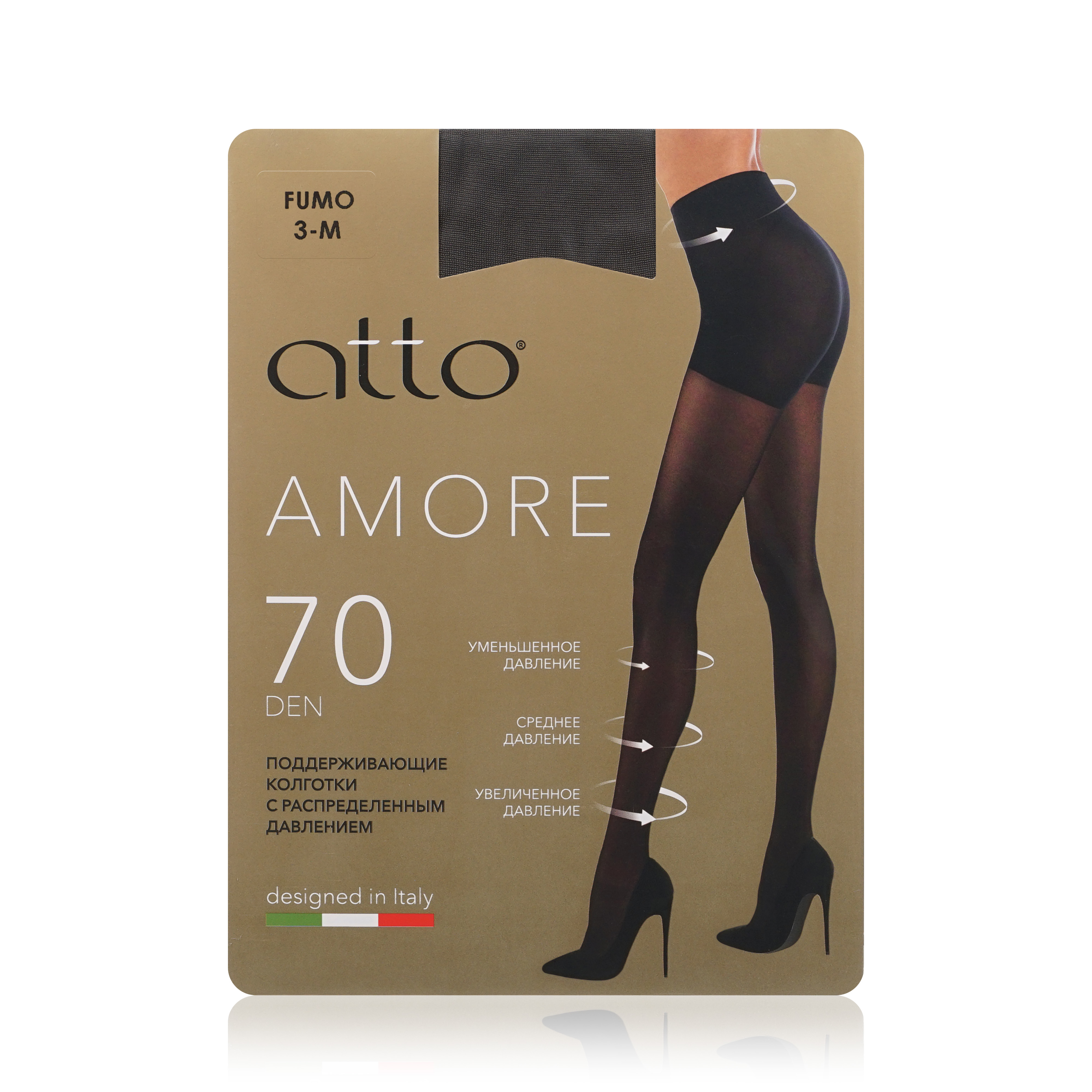 Колготки женские Atto Amore 70 серые 3 размер