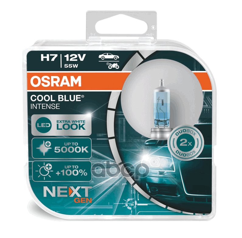 

OSRAM Комплект ламп H7 55W12V PX26D COOL BLUE INTENSE (next generation) 5000К 2шт OSRAM 64