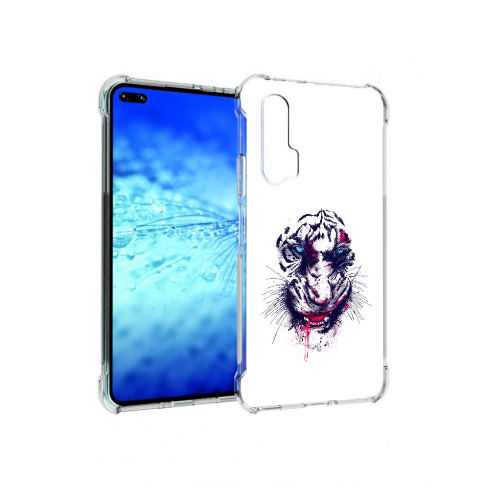 

Чехол MyPads Tocco для Huawei View 30 Pro безумный тигр (PT145237.17.228), Прозрачный, Tocco