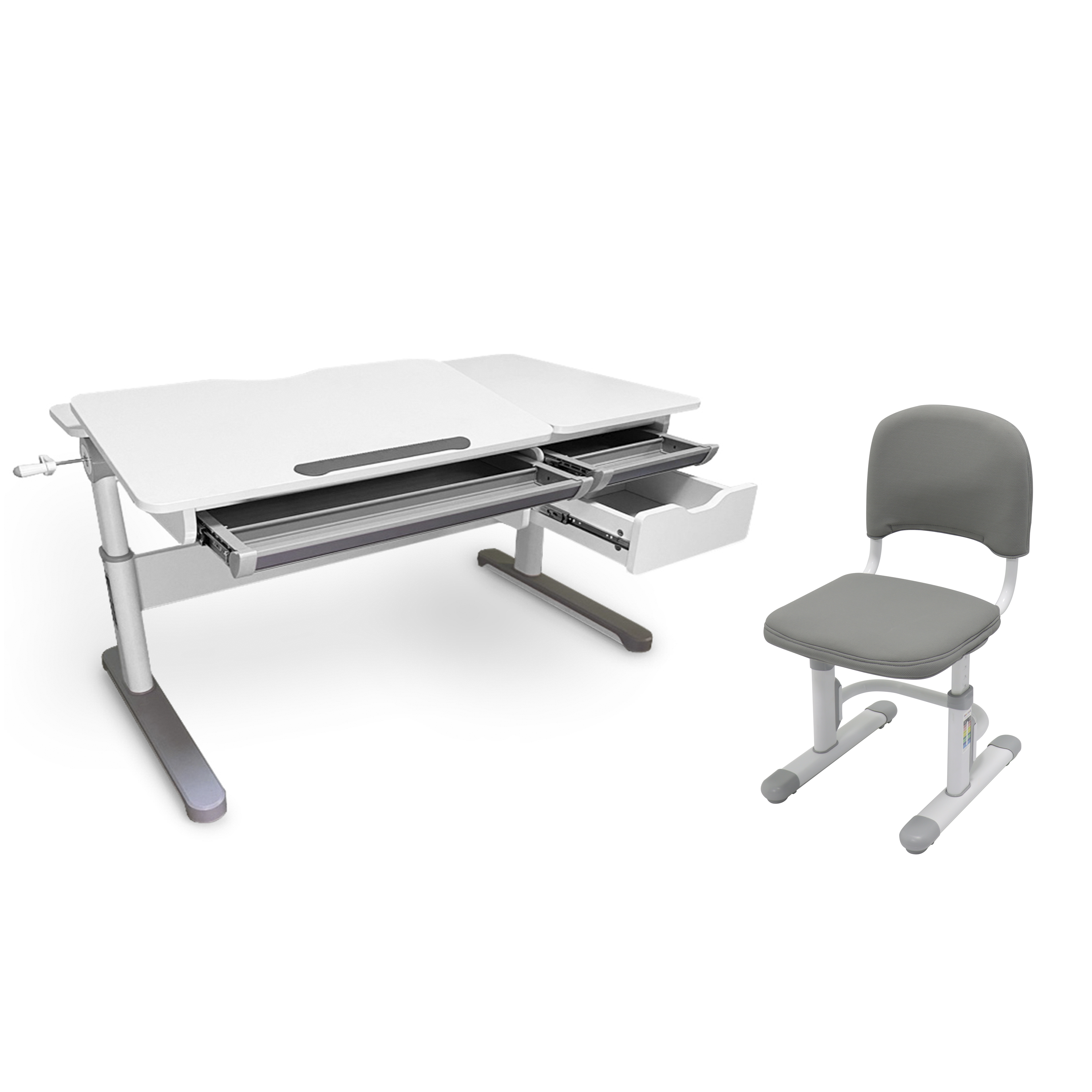 

Растущая парта+стул FUNDESK Grande+SST3D Grey, Grande + SST3D