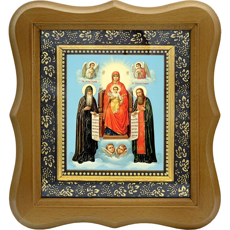 

Киево-Печерская Свенская икона Божьей Матери с предстоящими Антонием и Феодосием.