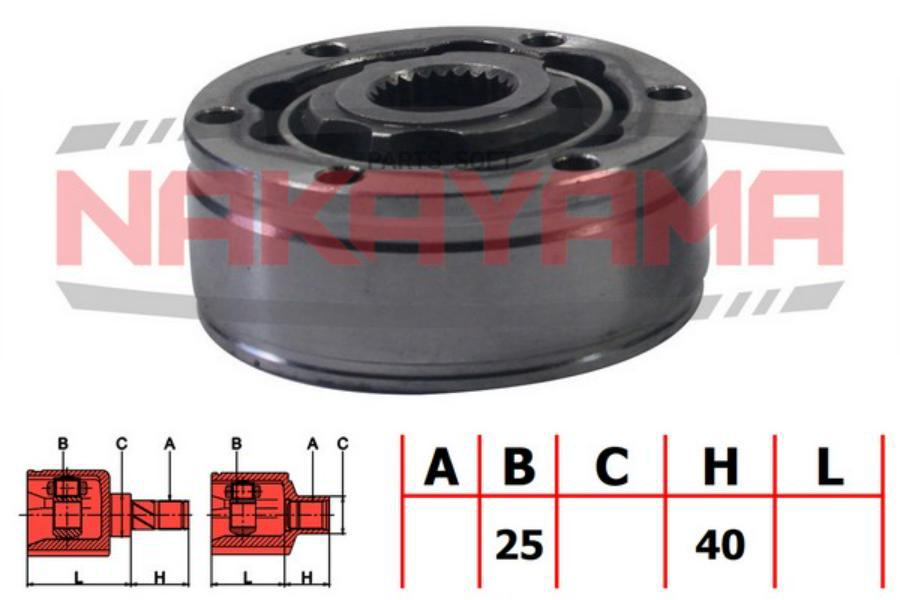 NAKAYAMA ШРУС внутр. к-кт передний