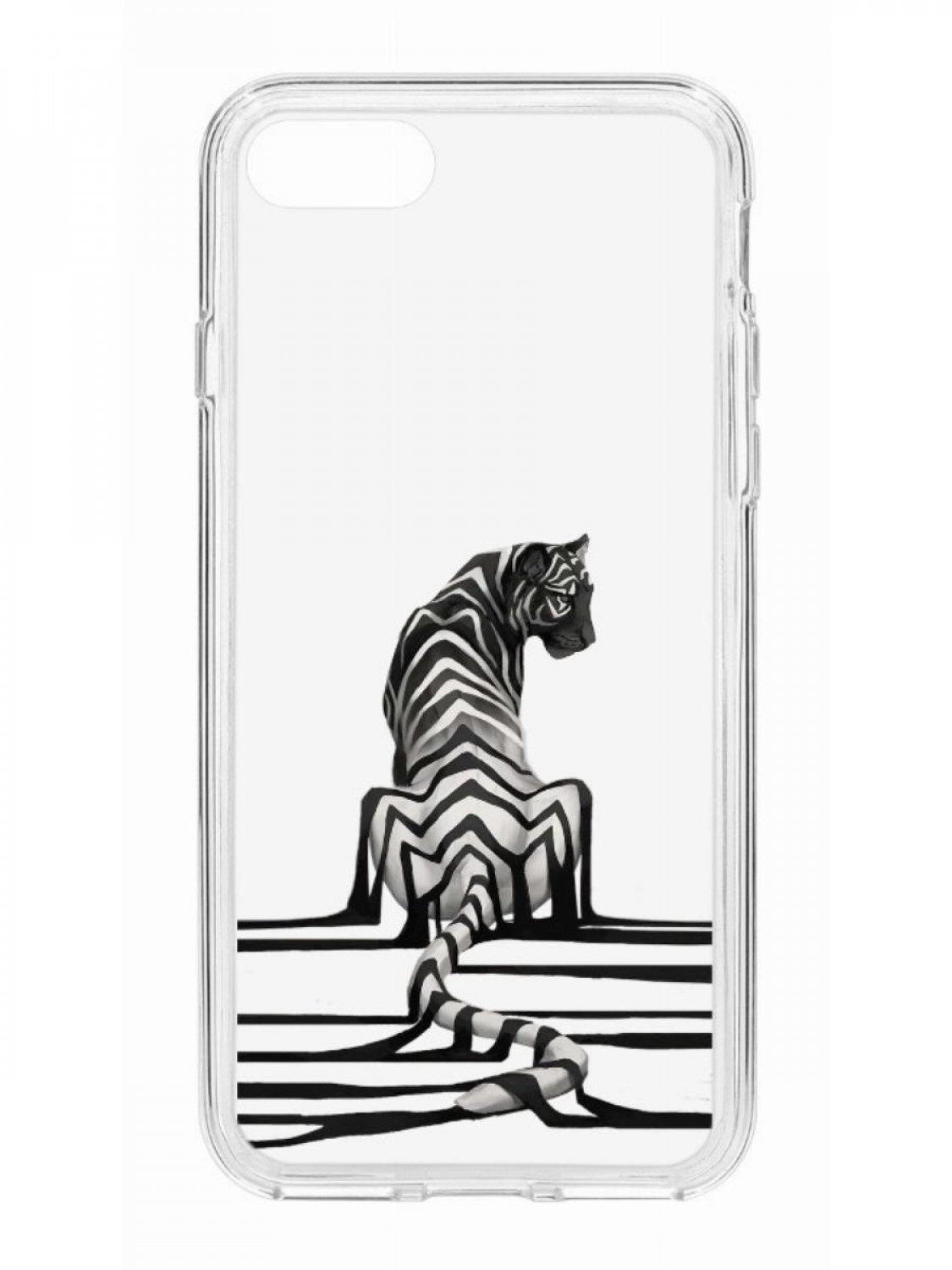 фото Противоударный чехол для iphone 7 /8 /se 2020 кruче print tiger прозрачный с рисунком