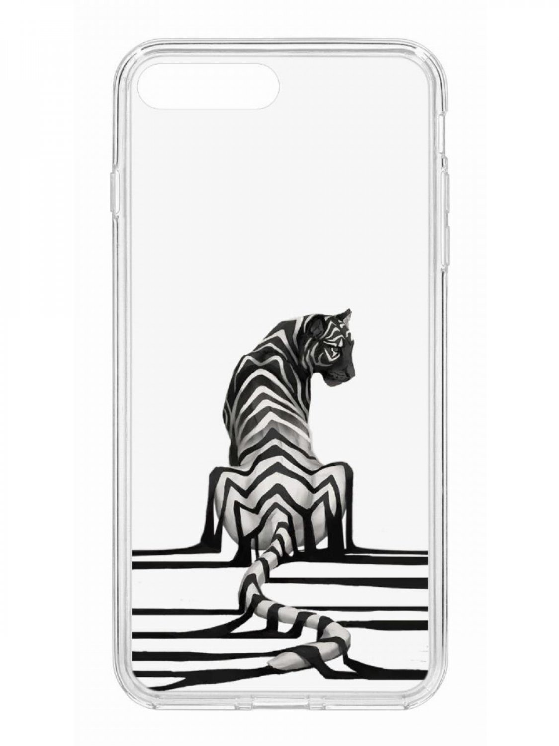 фото Противоударный чехол для iphone 7 plus /8 plus кruче print tiger прозрачный с рисунком