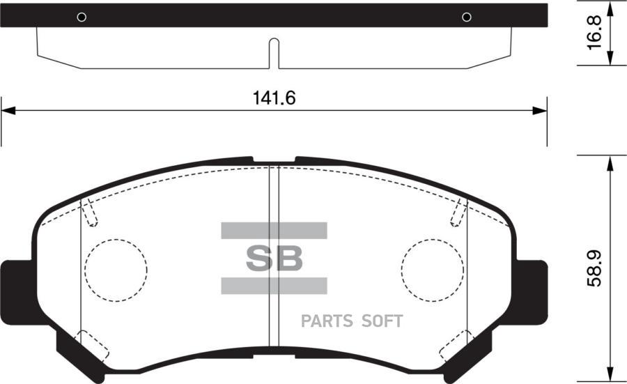 

Тормозные колодки Sangsin brake пердение дисковые SP1451, SP1451