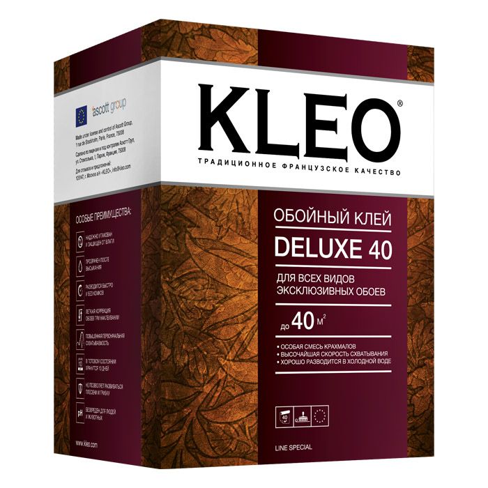 Клей для эксклюзивных обоев KLEO DELUXE 40, 350гр профессиональный обойный клей luxol