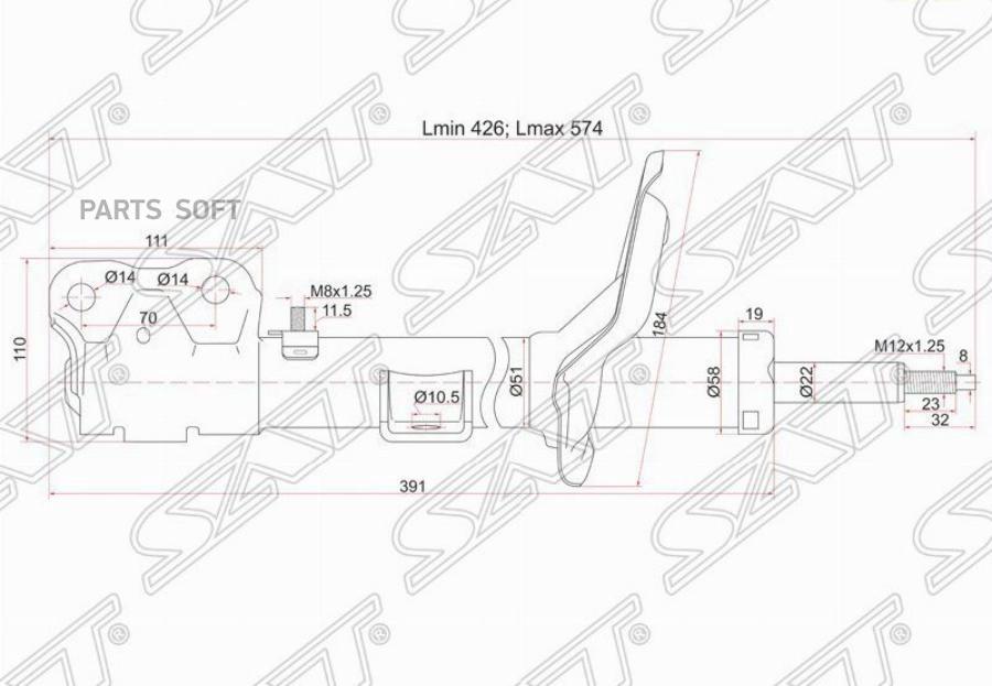 

Стойка Передняя Mitsubishi Outlander Xl/Citroen C-Crosser/Peugeot 4007 07- S.E.