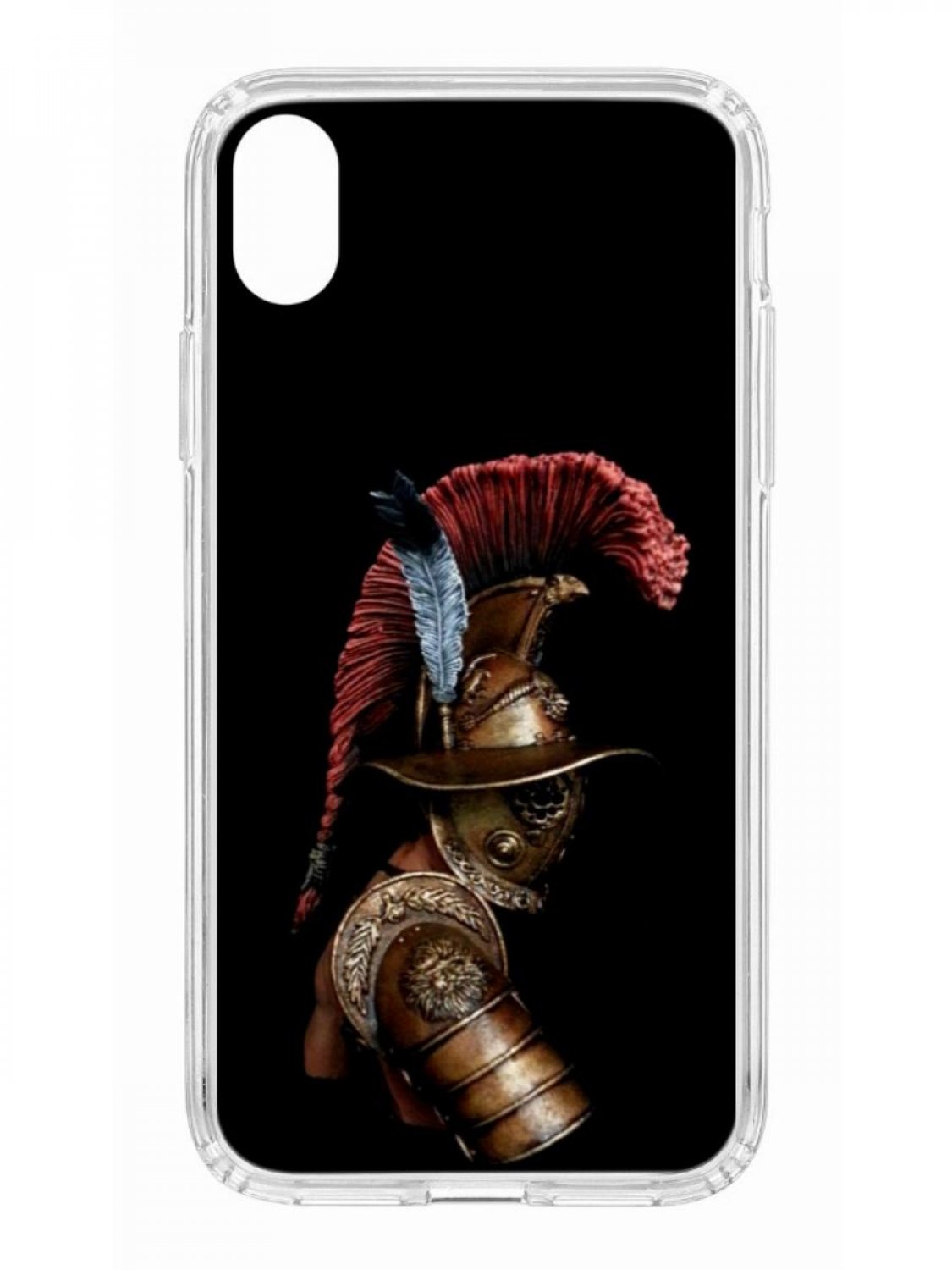 фото Противоударный чехол для apple iphone xr кruче print гладиатор прозрачный с рисунком