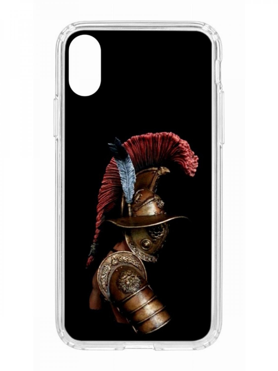 фото Противоударный чехол для apple iphone x / xs кruче print гладиатор прозрачный с рисунком