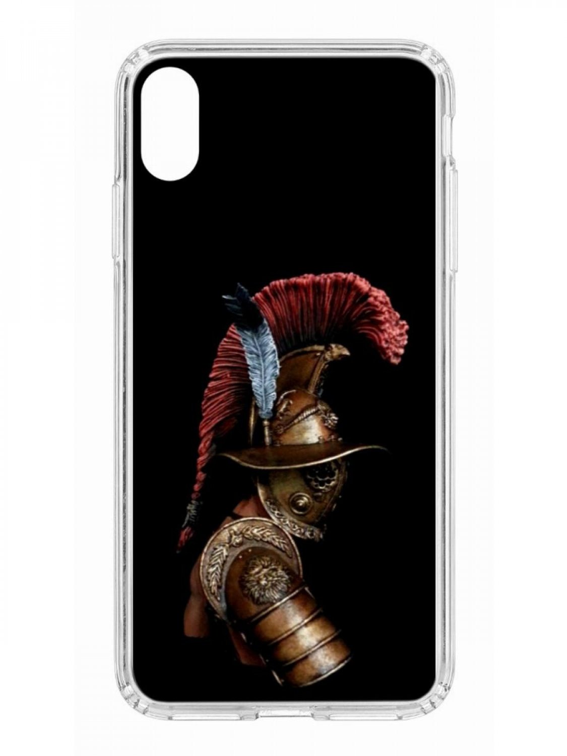 фото Противоударный чехол для apple iphone xs max кruче print гладиатор прозрачный с рисунком