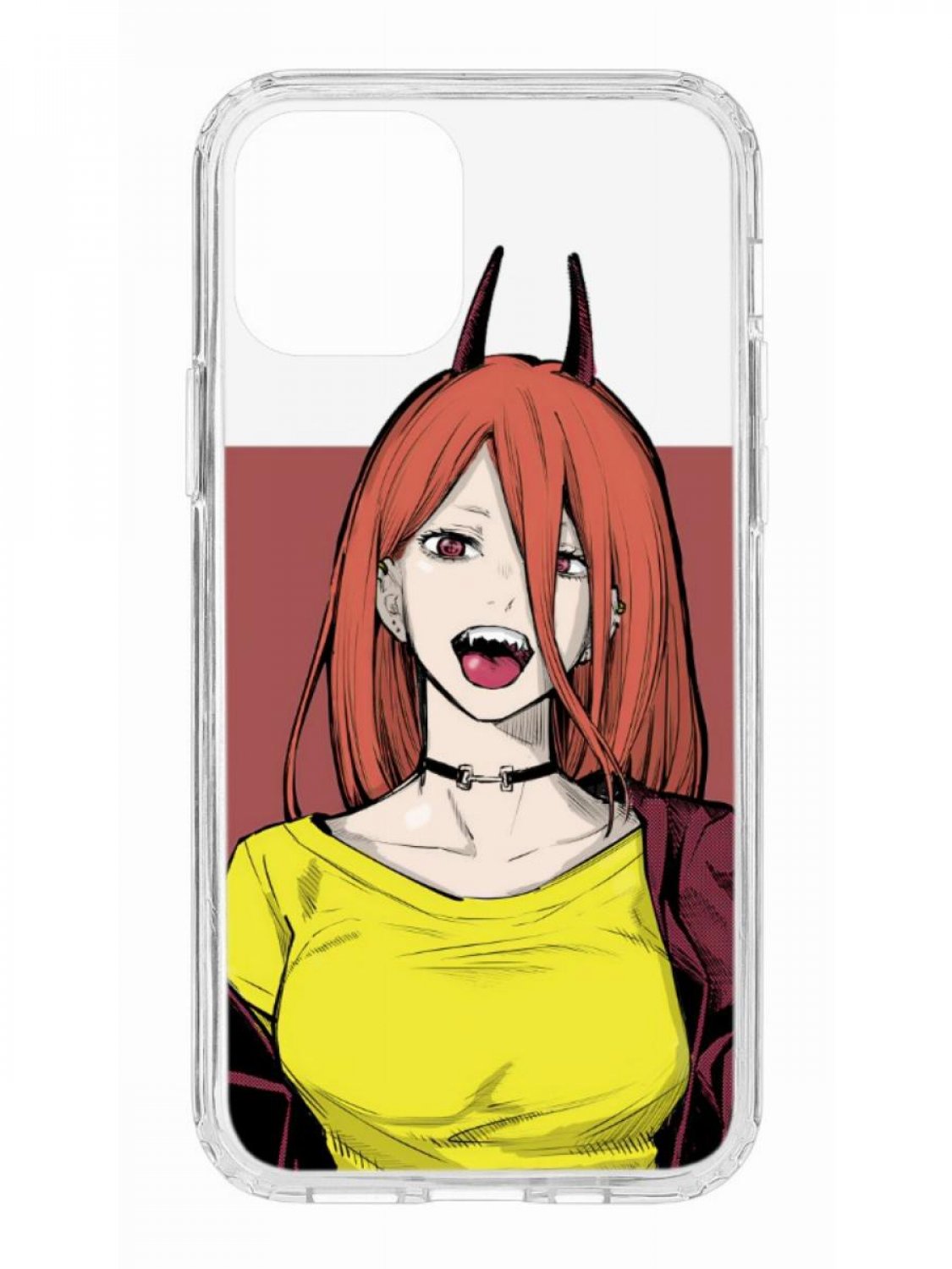 фото Противоударный чехол для iphone 12/12 pro кruче print manga power прозрачный с рисунком