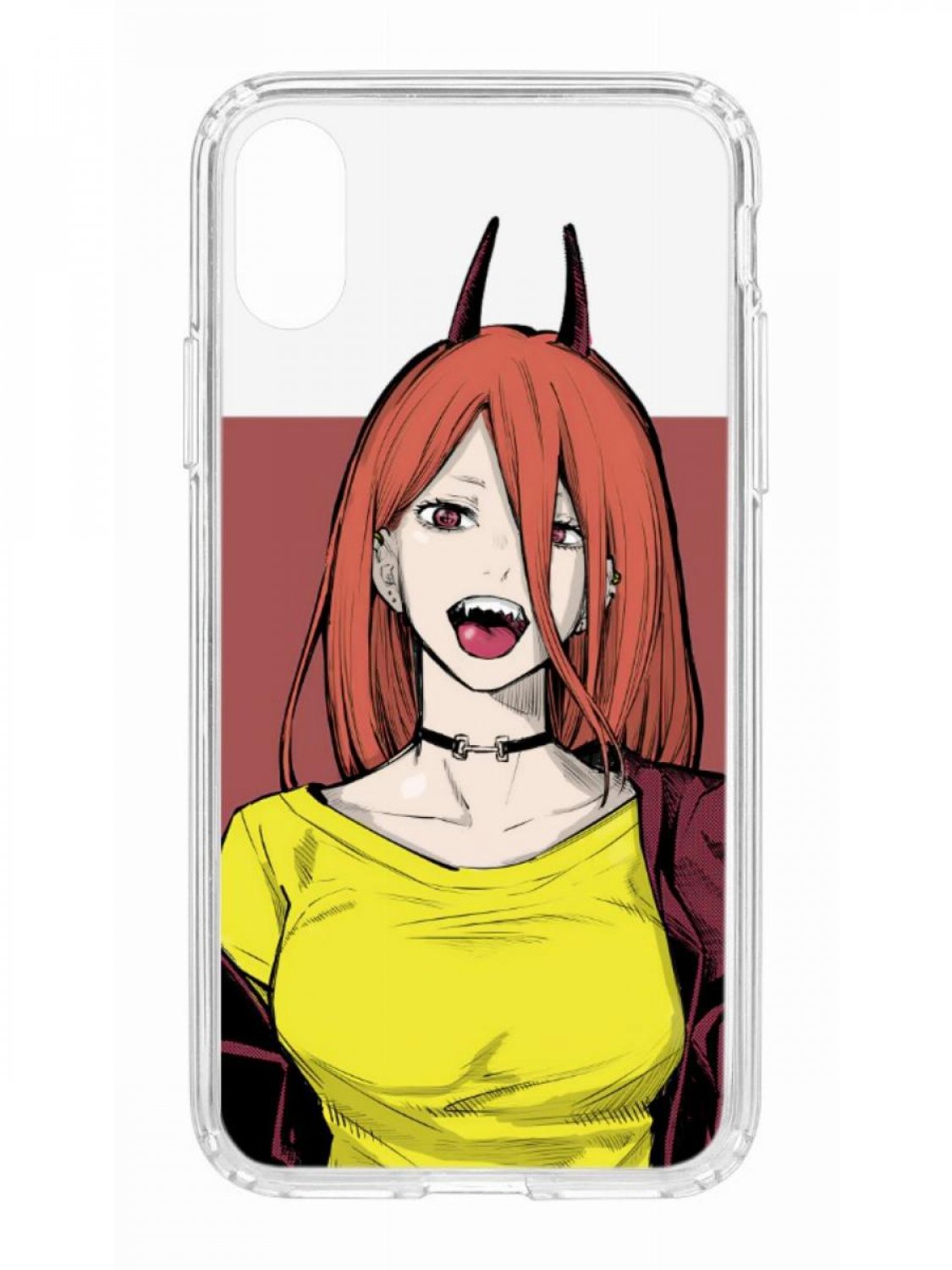 фото Противоударный чехол для apple iphone x/xs кruче print manga power прозрачный с рисунком