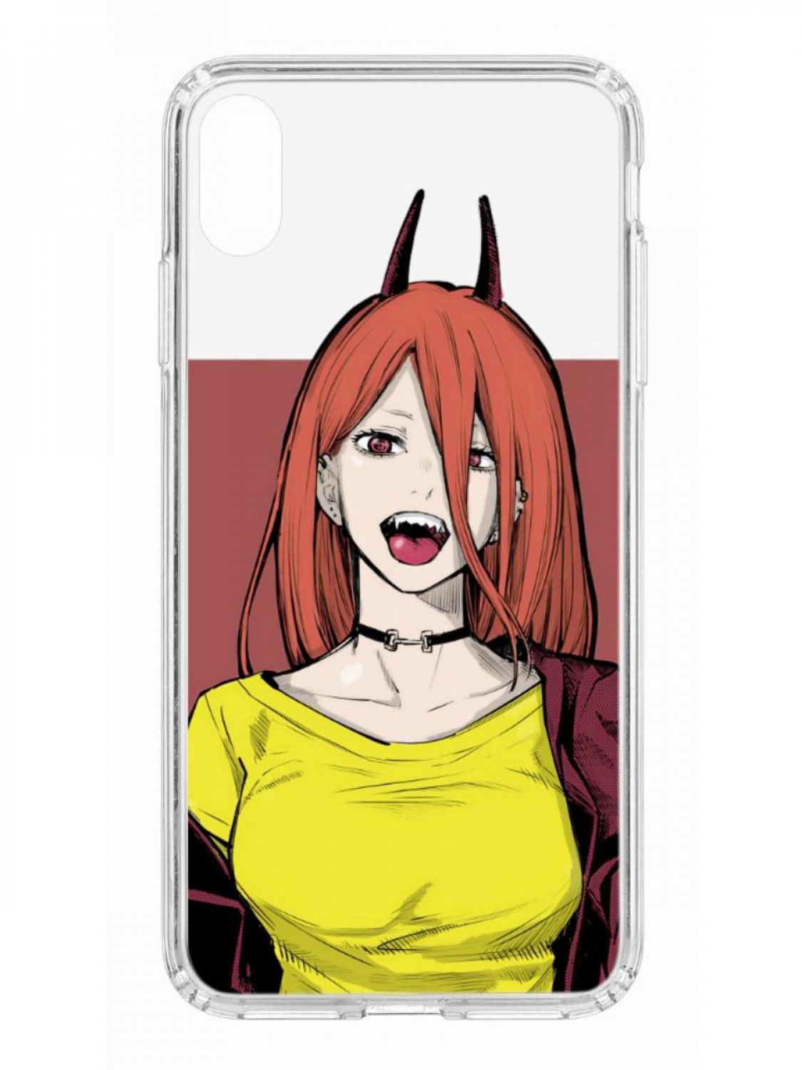 фото Противоударный чехол для apple iphone xs max кruче print manga power прозрачный с рисунком