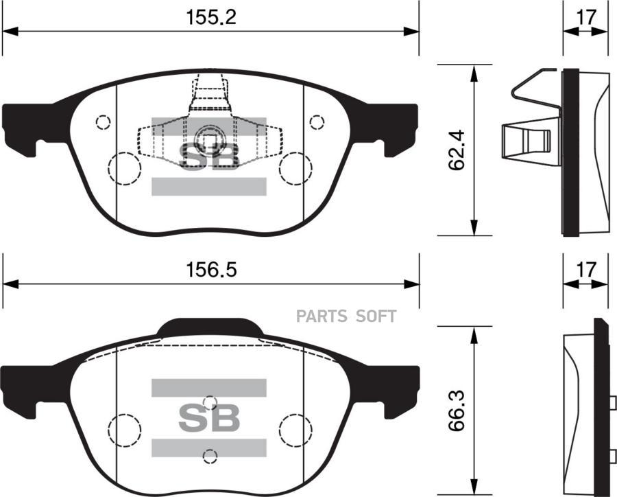 

Колодки дисковые п.\ Mazda 3/5 1.4-2.0i/1.6Di/2.0CRTD 03> HI-Q SP1260SNS =1082 00, SP1260